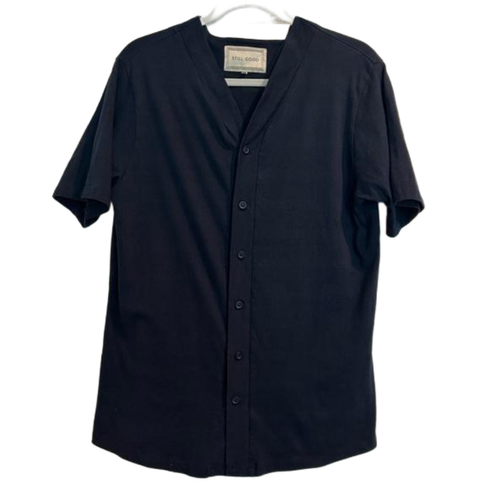 STILL GOOD by Designer Clément Taverniti Navy Button Down 100% Cotton Shirt Med